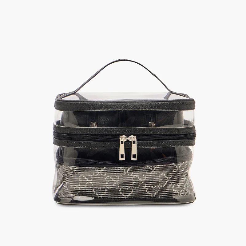 لايف ستايل 4-Piece Black Cosmetic Pouch Set for Women